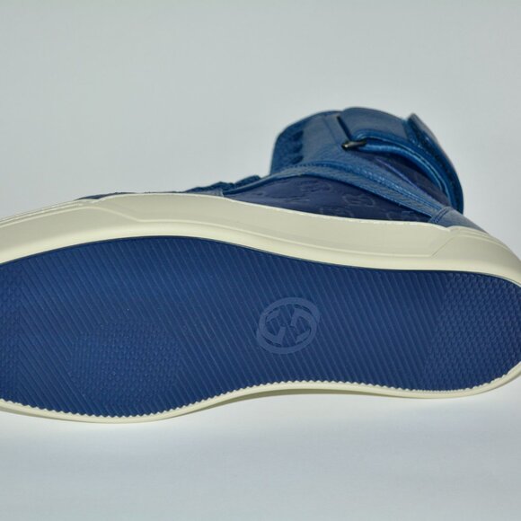 NIB GUCCI GG GUCCISSIMA MENS HITOP NYLON LEATHER SNEAKERS - Picture 10 of 12